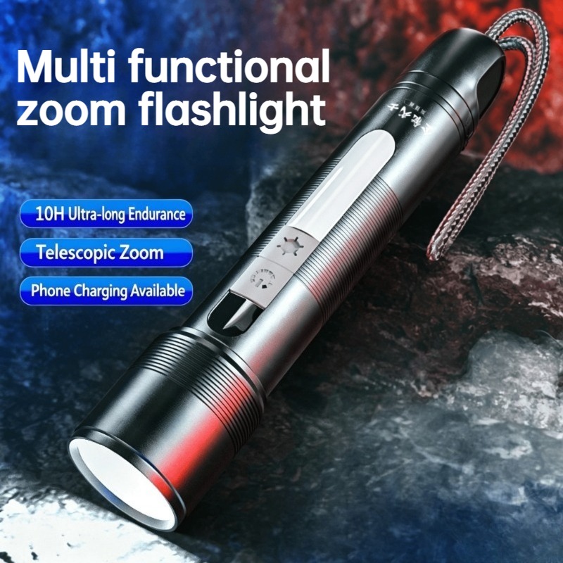 Outdoor Lighting For Camping - Wielofunkcyjna latarka LED z regulacją zoomu,
