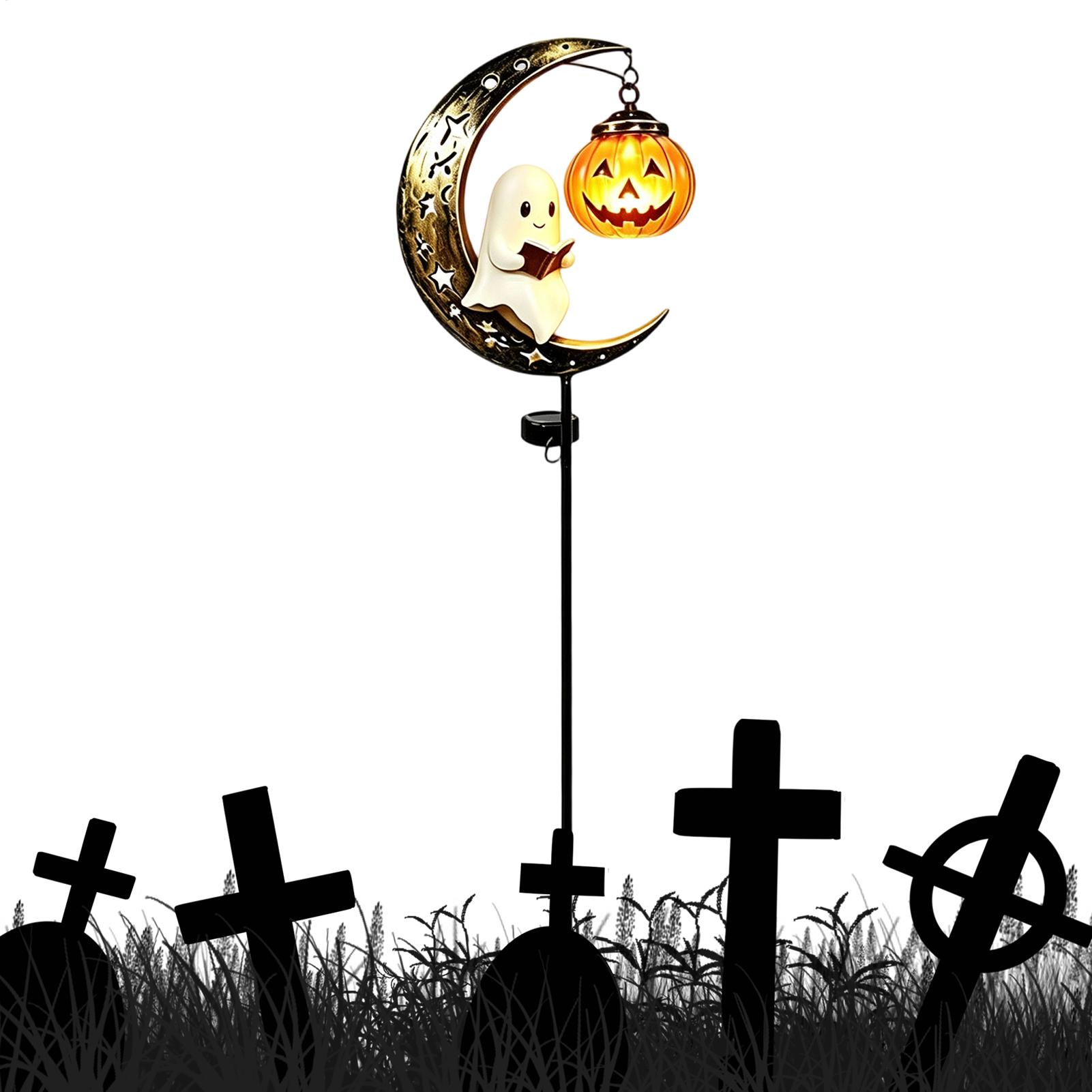 Solar Path Light - Halloweenowa lampa ogrodowa na paliku, metalowa,