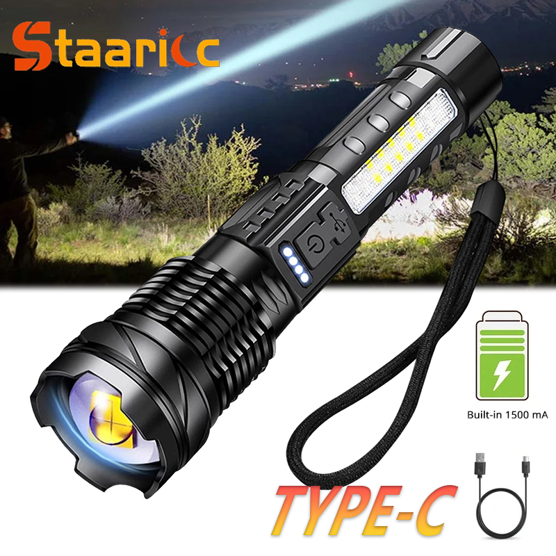 Outdoor Lighting Usb - Mocna latarka LED XHP50, wodoodporna, zasilana