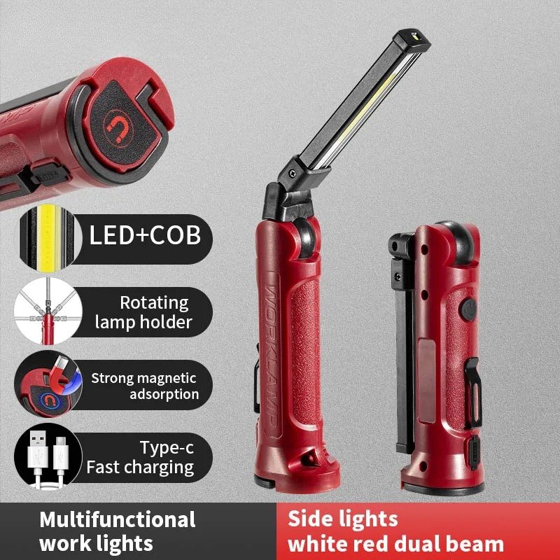 Outdoor Lighting House - Lampa robocza LED COB, ładowalna, składana