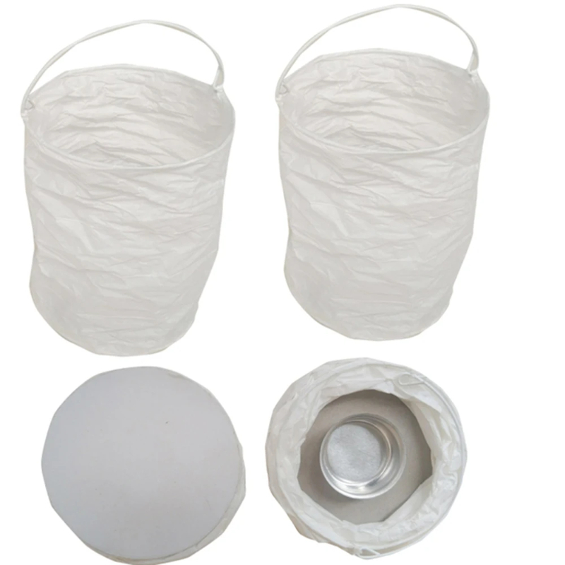 Outdoor Lighting Year Round - 4 szt. Białe proste papierowe lampki