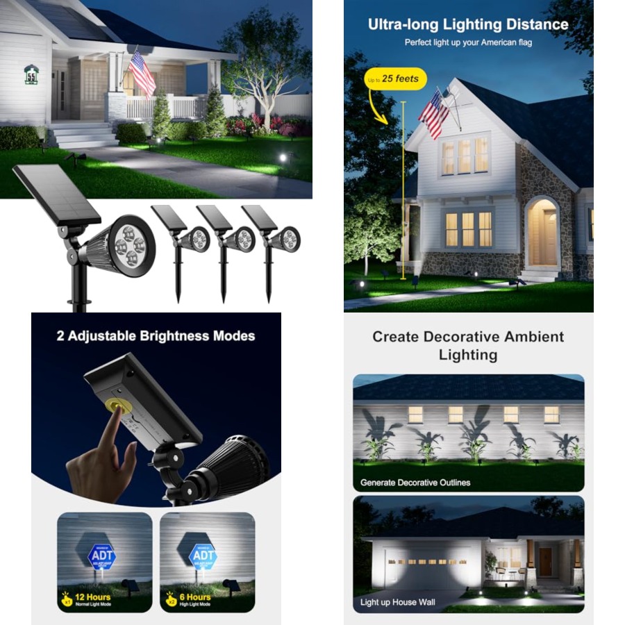 Wall Lighting Outdoor - Zewnętrzne wodoodporne reflektory solarne do drzew,