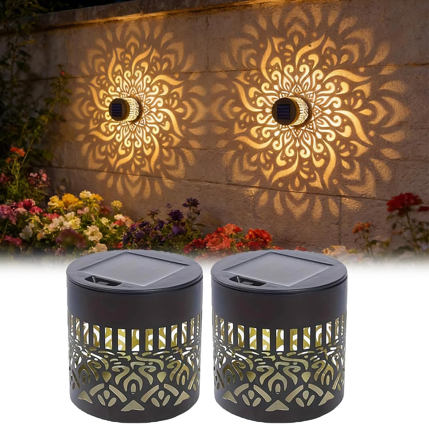 Outdoor Lighting Yellow - 2-pak solarnych lamp ogrodowych IP65, wytrzymałe