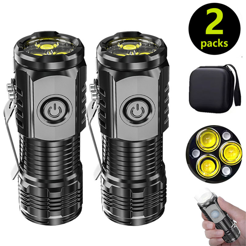 Outdoor Lighting House - Mini latarka 3LED z klipsem do