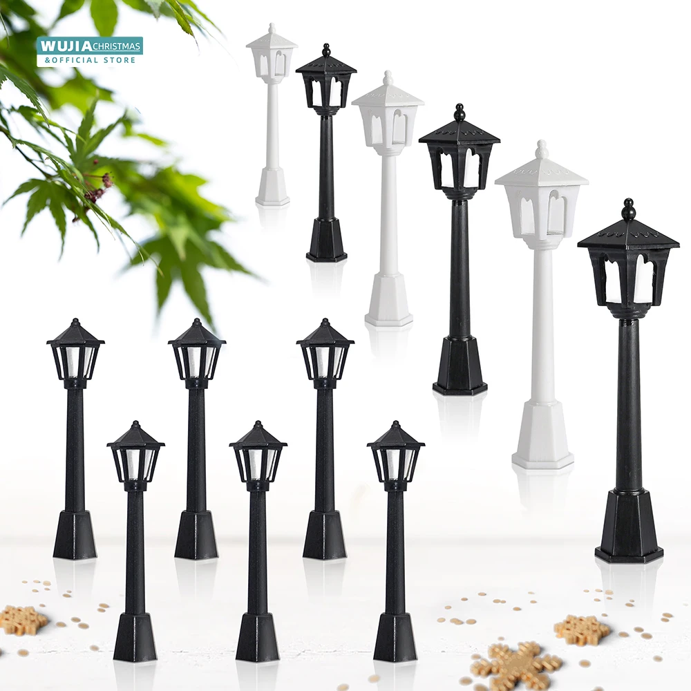 Outdoor Lighting Xmas - 6/12 sztuk Retro miniaturowe modele lamp