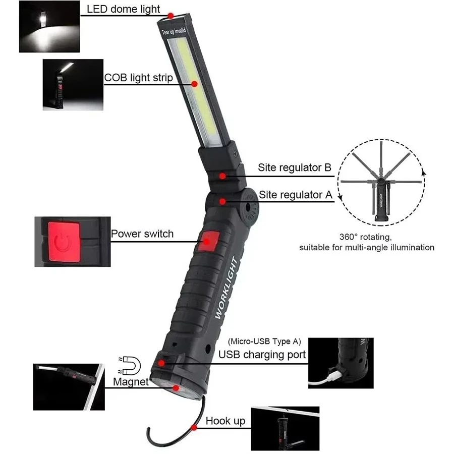 Nowa Przenośna Latarka LED COB – Outdoor Lighting Usb recenzja i cena