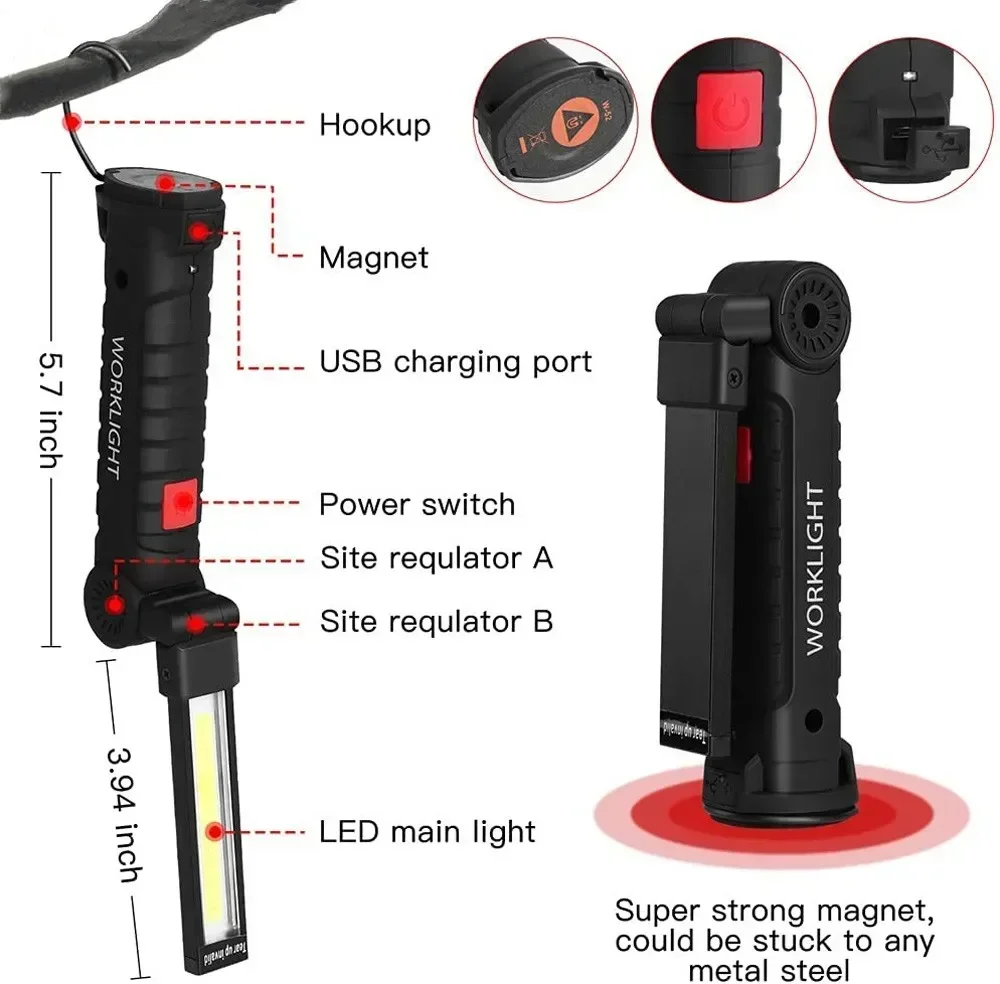 Latarka LED COB, ładowana prze – Outdoor Lighting Usb recenzja i cena